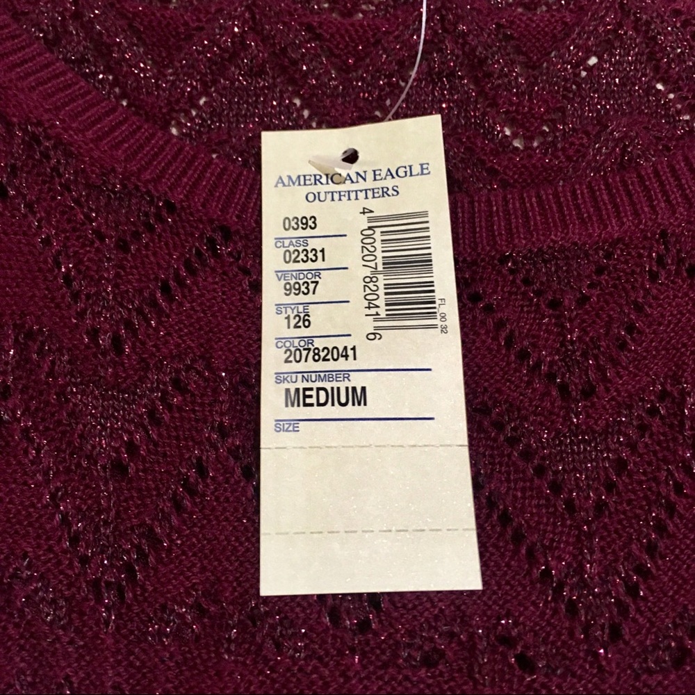 NWT AE Outfitters burgundy metallic sweater dress! - Picture 5 of 8